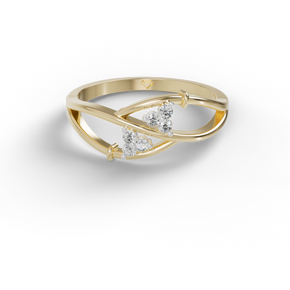 Guru Jewel's Round C.Z Diamond Studded Silver Ring For Her