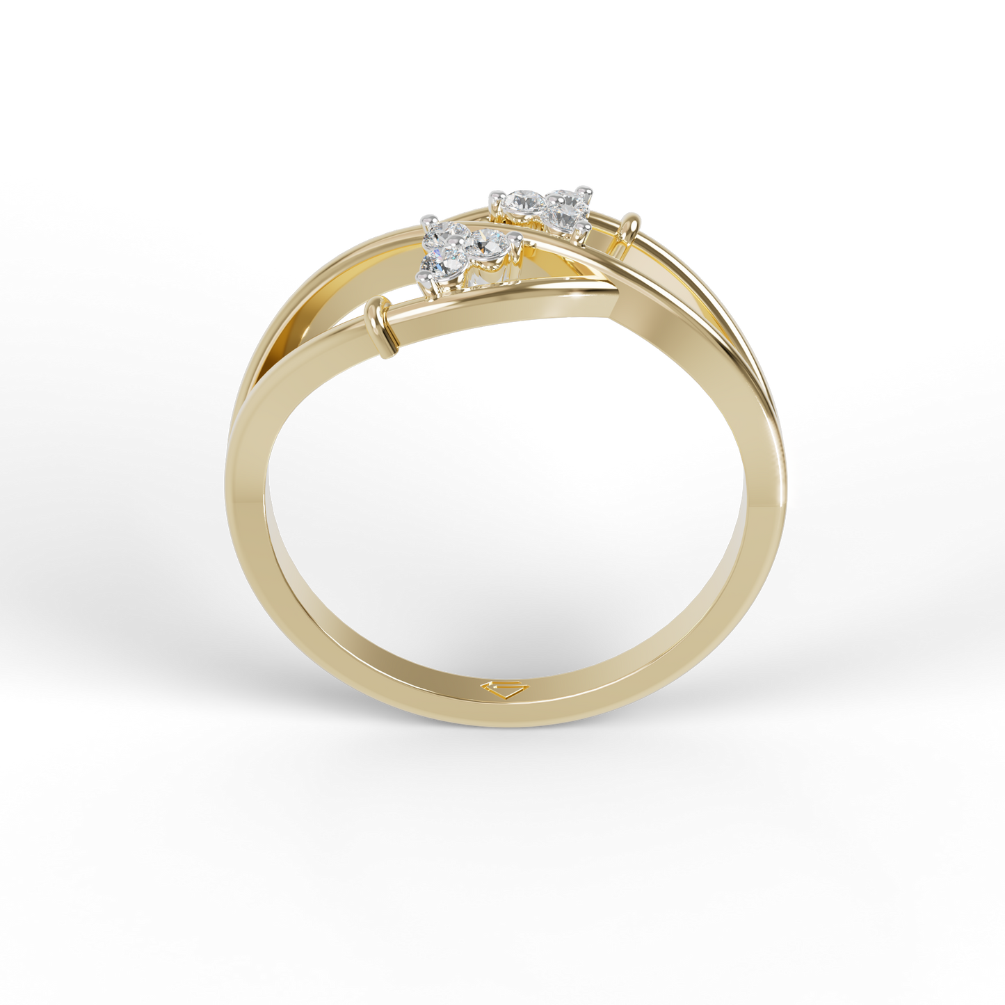 Guru Jewel's Round C.Z Diamond Studded Silver Ring For Her