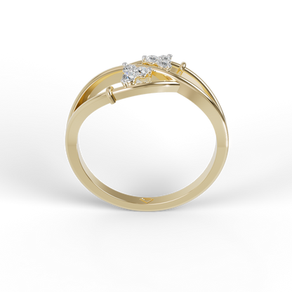 Guru Jewel's Round C.Z Diamond Studded Silver Ring For Her