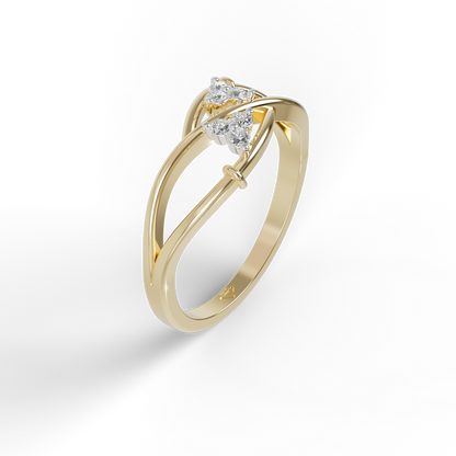 Guru Jewel's Round C.Z Diamond Studded Silver Ring For Her