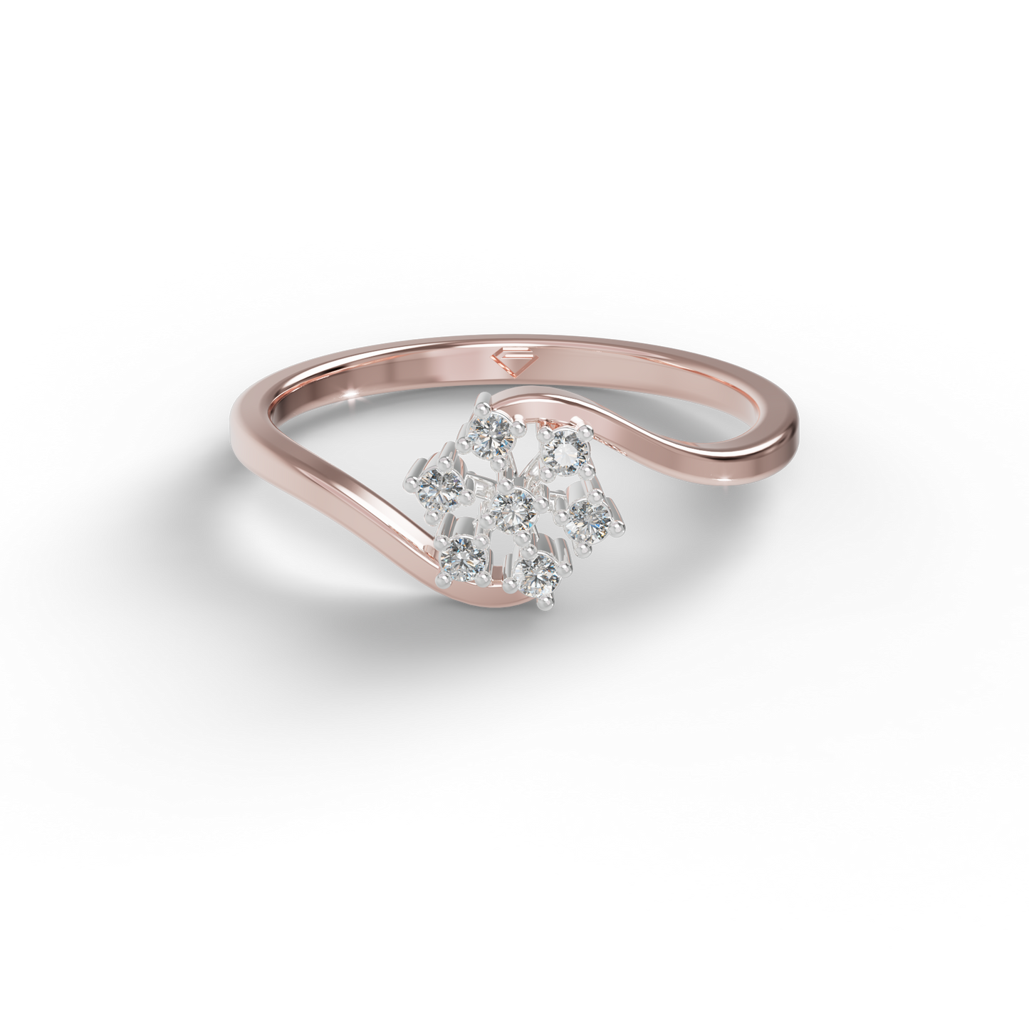 Guru Jewel's Stunning Round C.Z Diamond Studded Silver Ring For Her