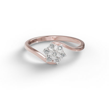 Guru Jewel's Stunning Round C.Z Diamond Studded Silver Ring For Her