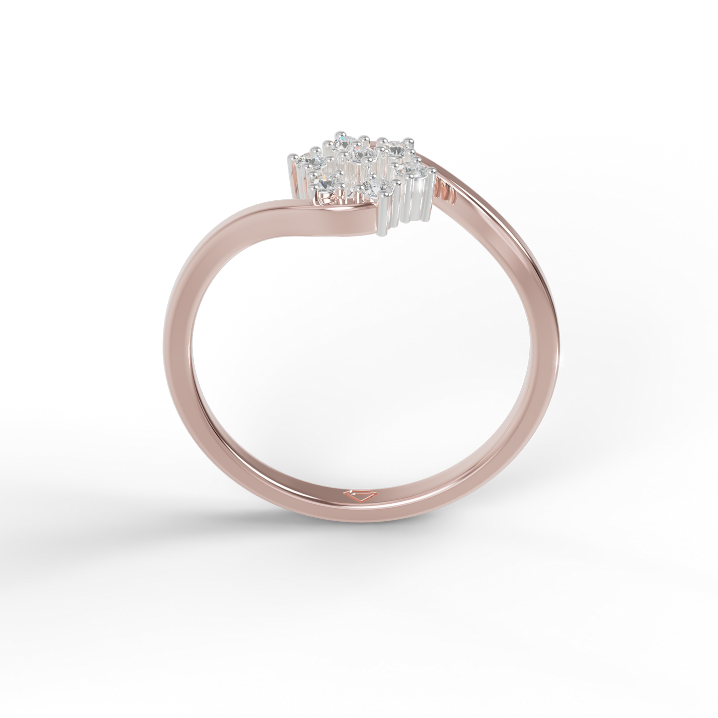 Guru Jewel's Stunning Round C.Z Diamond Studded Silver Ring For Her