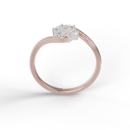 Guru Jewel's Stunning Round C.Z Diamond Studded Silver Ring For Her