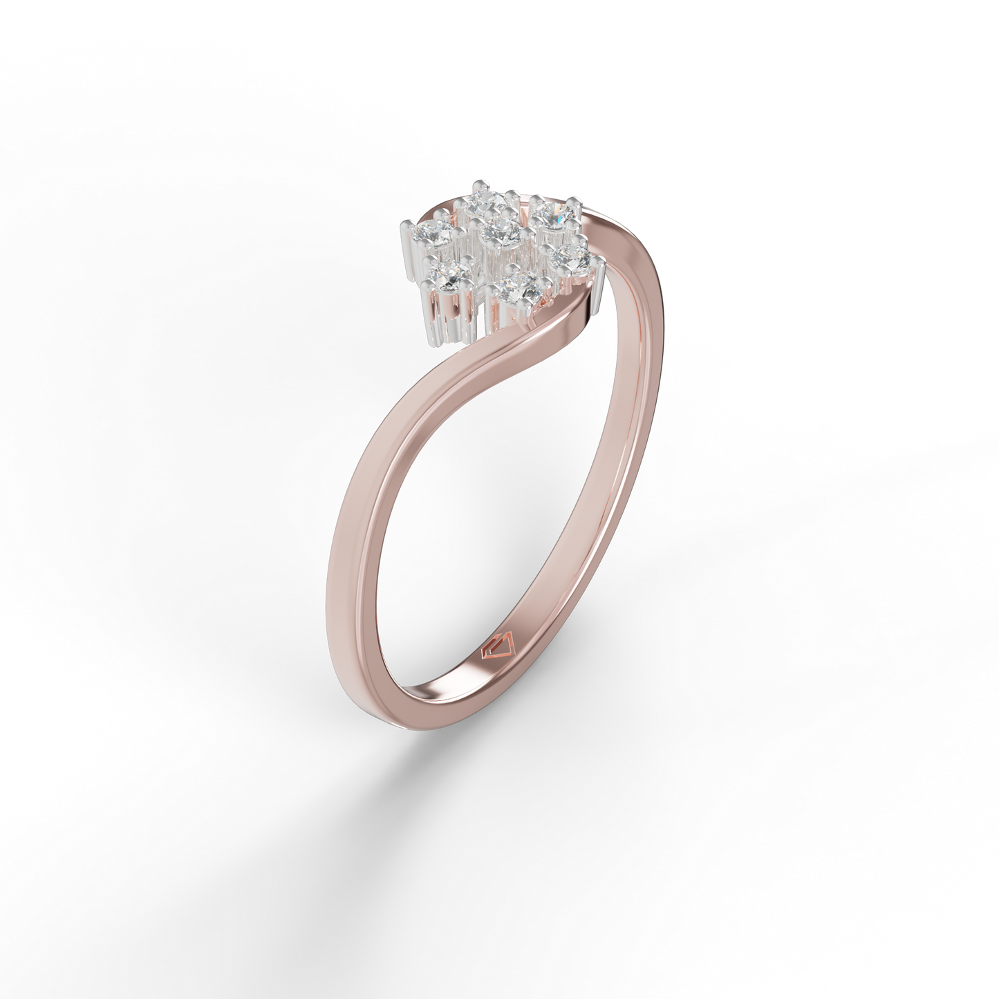 Guru Jewel's Stunning Round C.Z Diamond Studded Silver Ring For Her