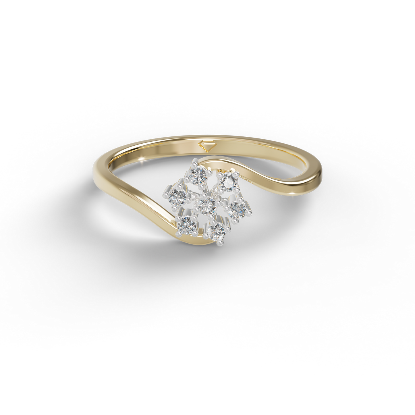 Guru Jewel's Stunning Round C.Z Diamond Studded Silver Ring For Her