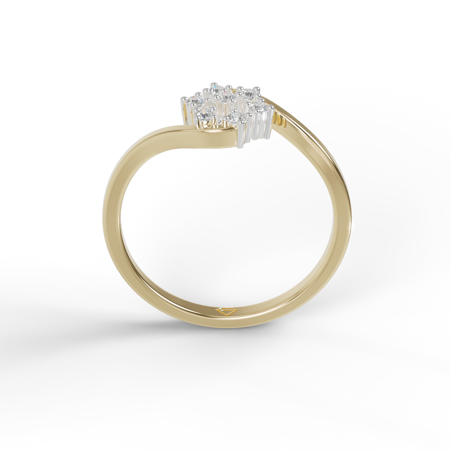 Guru Jewel's Stunning Round C.Z Diamond Studded Silver Ring For Her