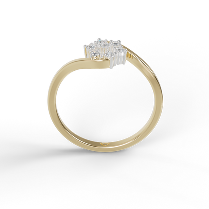 Guru Jewel's Stunning Round C.Z Diamond Studded Silver Ring For Her