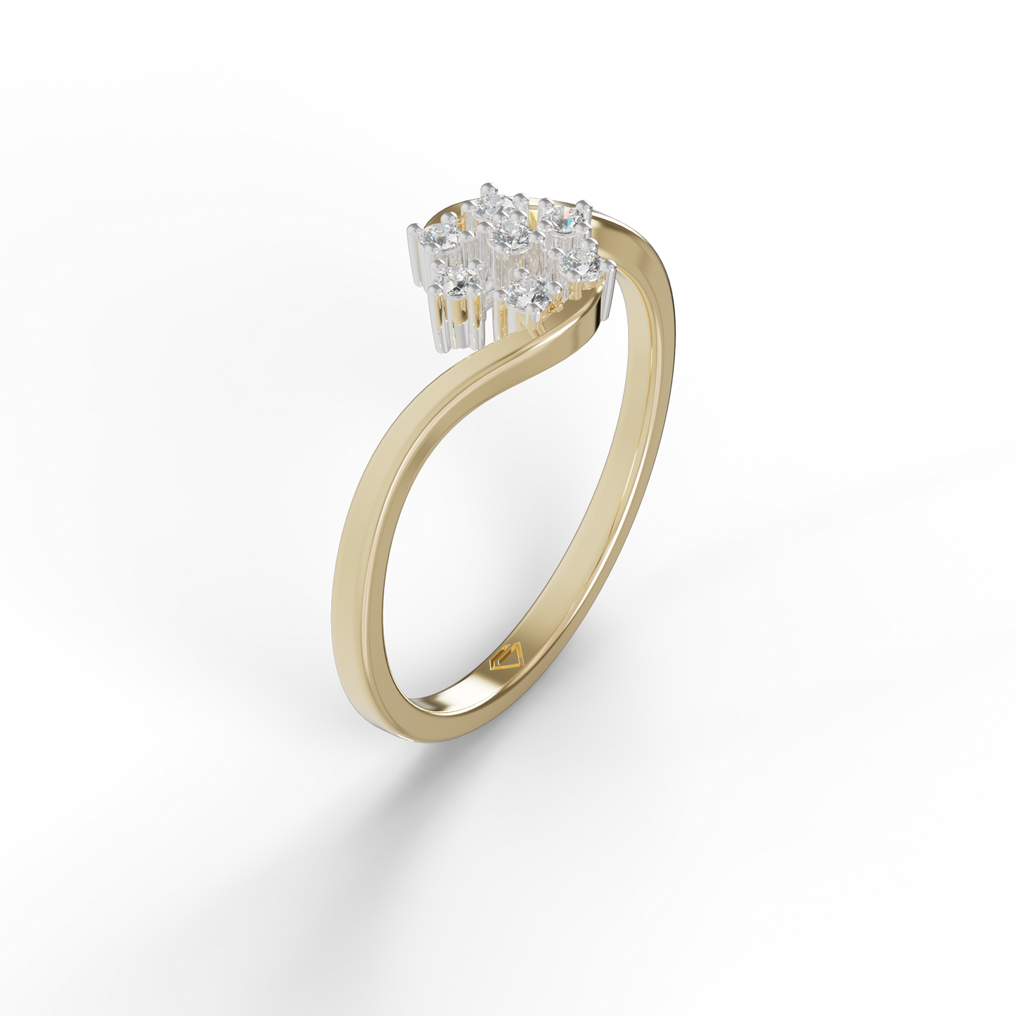 Guru Jewel's Stunning Round C.Z Diamond Studded Silver Ring For Her