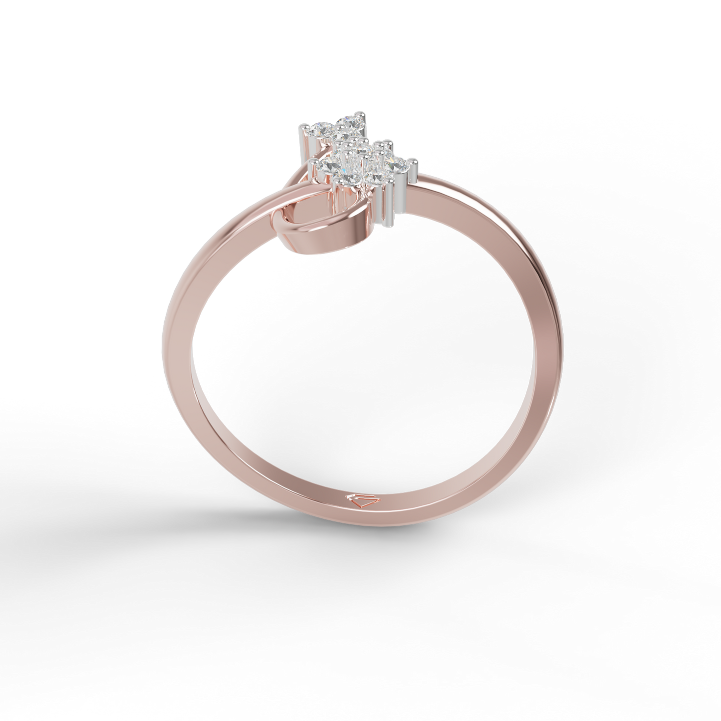 Guru Jewel's Pretty Round C.Z Diamond Studded Silver Ring For Her