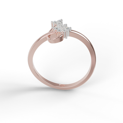 Guru Jewel's Pretty Round C.Z Diamond Studded Silver Ring For Her