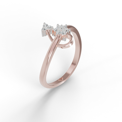 Guru Jewel's Pretty Round C.Z Diamond Studded Silver Ring For Her