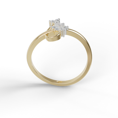 Guru Jewel's Pretty Round C.Z Diamond Studded Silver Ring For Her
