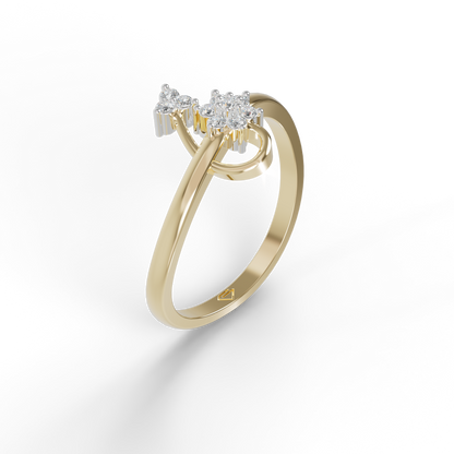 Guru Jewel's Pretty Round C.Z Diamond Studded Silver Ring For Her
