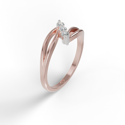 Guru Jewel's 3 Unique Round C.Z Diamond Studded Silver Ring  For Her
