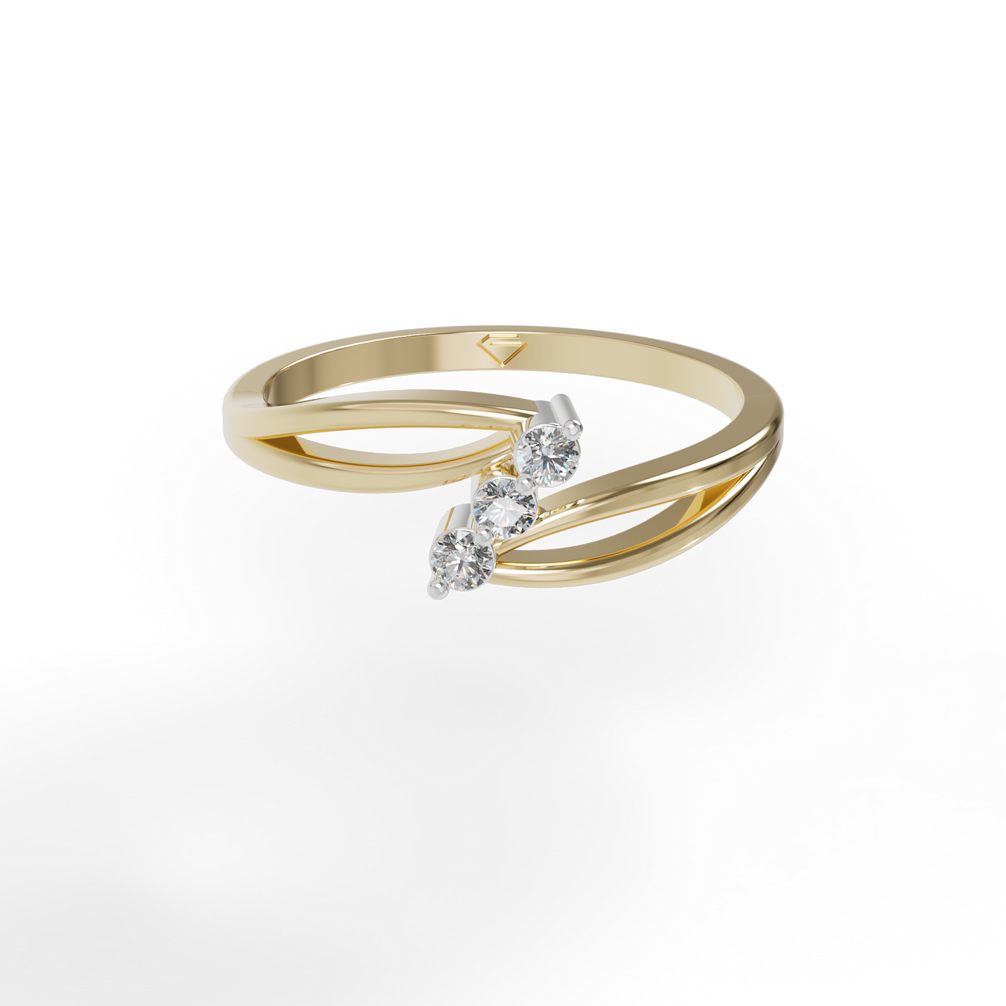 Guru Jewel's 3 Unique Round C.Z Diamond Studded Silver Ring  For Her
