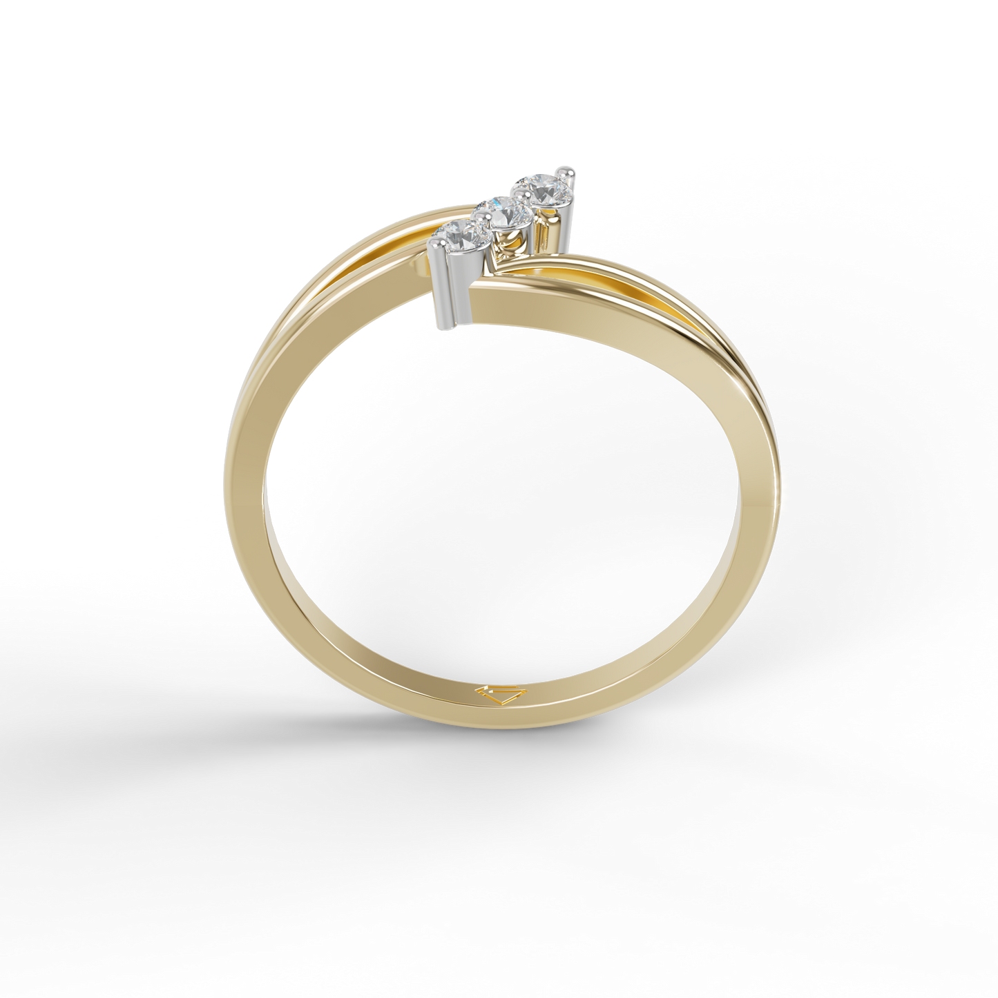 Guru Jewel's 3 Unique Round C.Z Diamond Studded Silver Ring  For Her