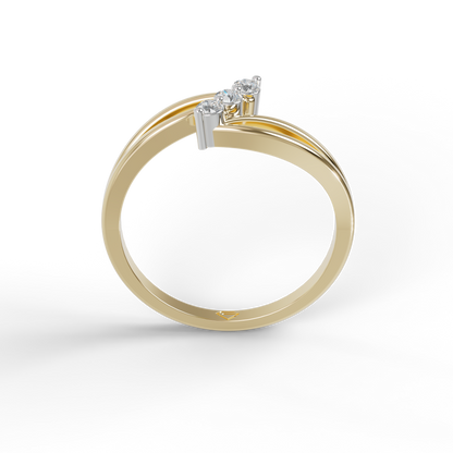 Guru Jewel's 3 Unique Round C.Z Diamond Studded Silver Ring  For Her