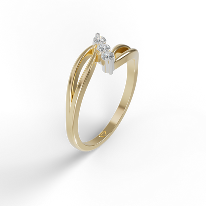 Guru Jewel's 3 Unique Round C.Z Diamond Studded Silver Ring  For Her