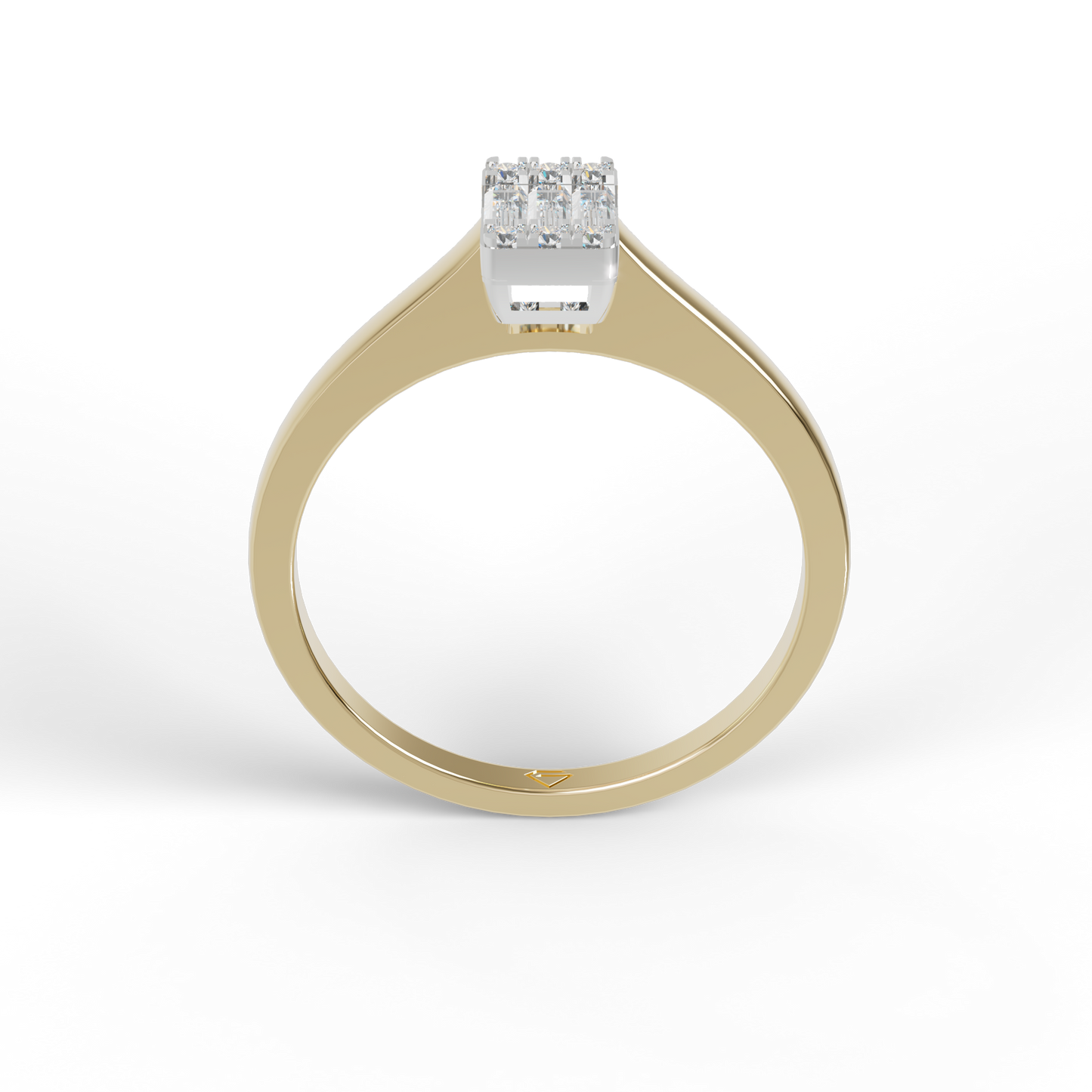 Guru Jewel's Alluring Round And Baguette C.Z Diamond Studded Silver Ring For Her