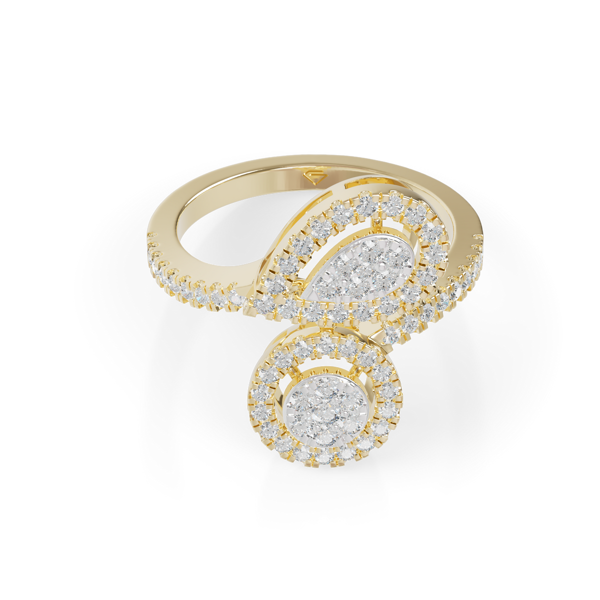 Guru Jewel's Round Diamond Studded Elegant Silver Ring For Her