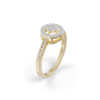 Guru Jewel's Elegant Halo Cluster Diamond Ring for Her