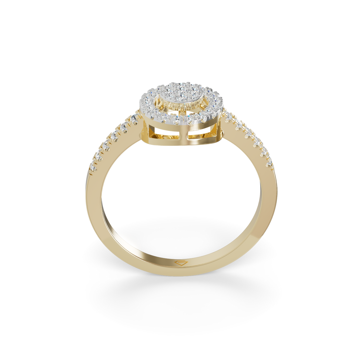 Guru Jewel's Elegant Halo Cluster Diamond Ring for Her