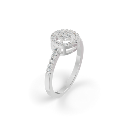 Guru Jewel's Elegant Halo Cluster Diamond Ring for Her