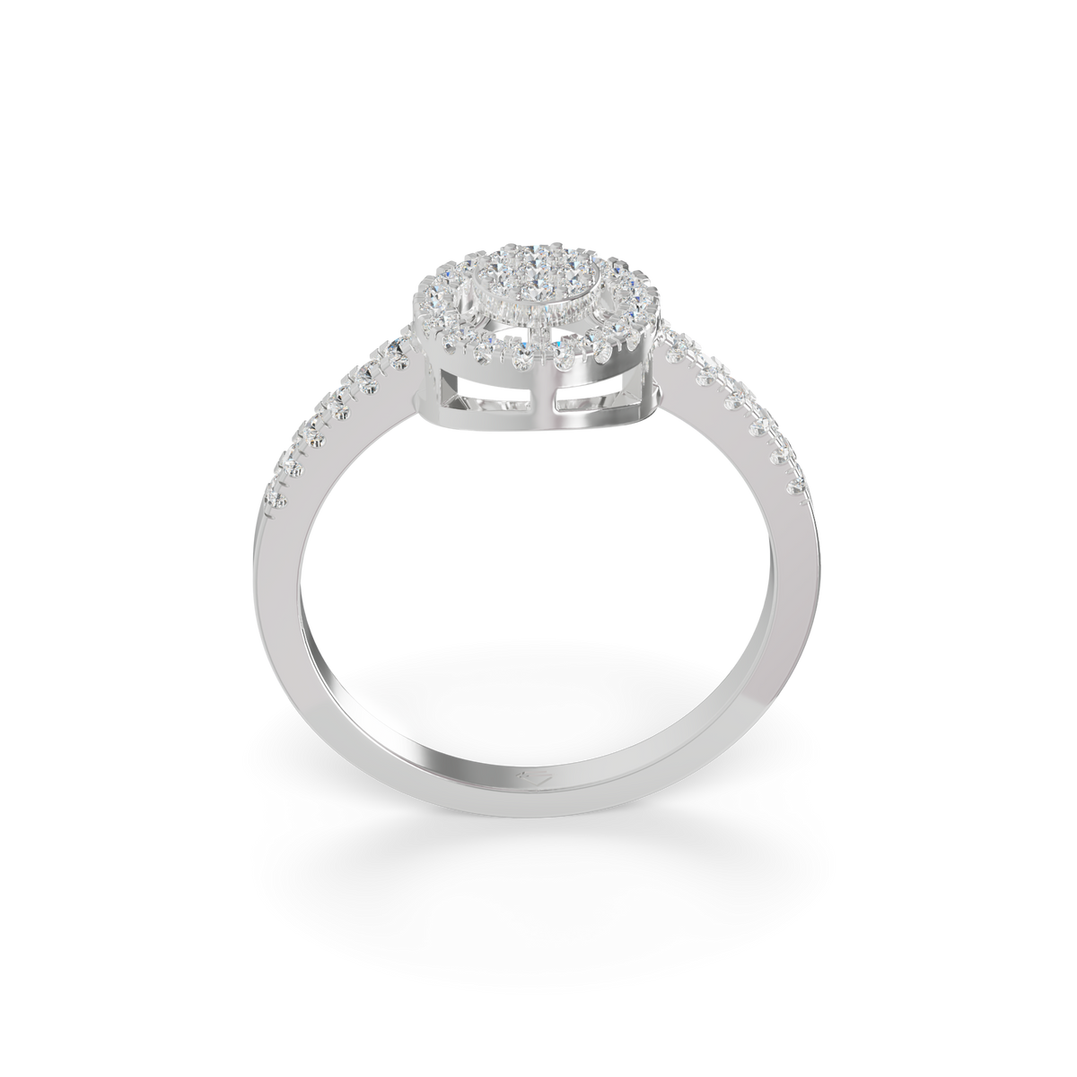 Guru Jewel's Elegant Halo Cluster Diamond Ring for Her