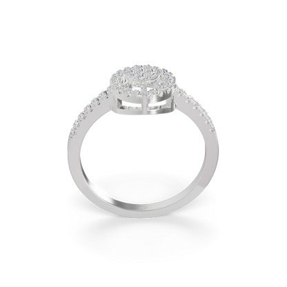 Guru Jewel's Elegant Halo Cluster Diamond Ring for Her
