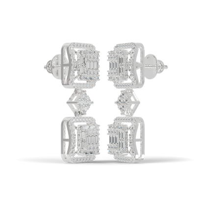 Guru Jewel's Baguette & Round Cut Diamond Statement Earrings For Her