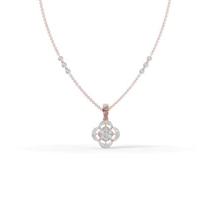 Guru Jewel's Modern Bezel-Set Station Chain with Clover Pendant for Her