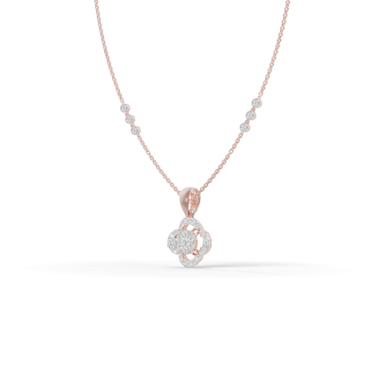 Guru Jewel's Modern Bezel-Set Station Chain with Clover Pendant for Her