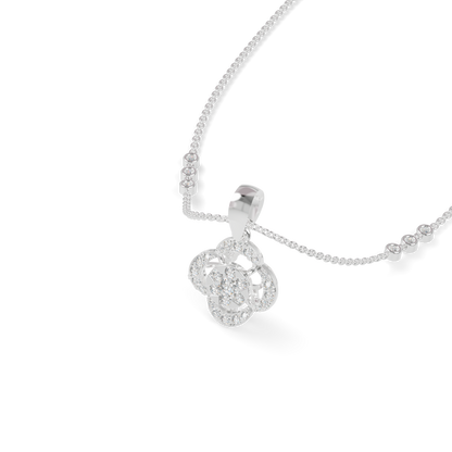 Guru Jewel's Modern Bezel-Set Station Chain with Clover Pendant for Her