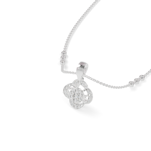 Guru Jewel's Modern Bezel-Set Station Chain with Clover Pendant for Her