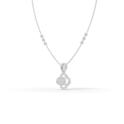 Guru Jewel's Modern Bezel-Set Station Chain with Clover Pendant for Her