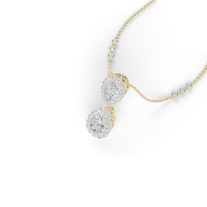 Guru Jewel's Luminous Linked Pear-Cluster Diamond-Simulant Pendant for Her