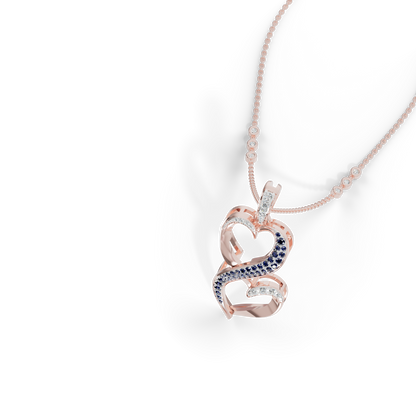Guru Jewel's Luminous Blue Gemstone-Accented Love Motif Pendant for Her