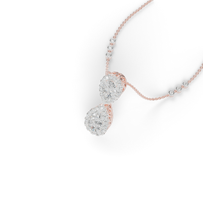 Guru Jewel's Luminous Linked Pear-Cluster Diamond-Simulant Pendant for Her