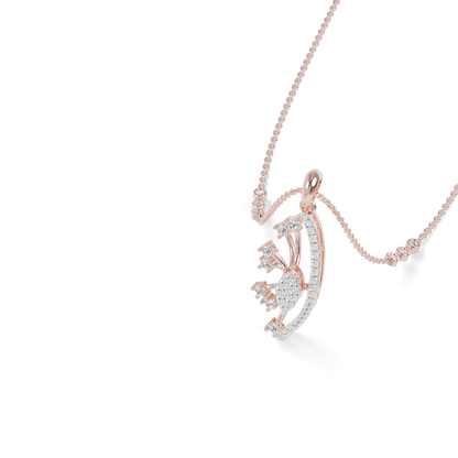 Guru Jewel's Radiant Curved Cluster Pave Silver Pendant for Her