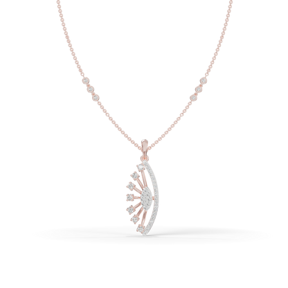 Guru Jewel's Radiant Curved Cluster Pave Silver Pendant for Her