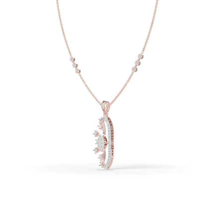Guru Jewel's Radiant Curved Cluster Pave Silver Pendant for Her