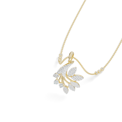 Guru Jewel's Luminous Feather-Motif Crystal Statement Pendant for Her