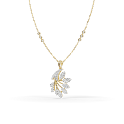Guru Jewel's Luminous Feather-Motif Crystal Statement Pendant for Her