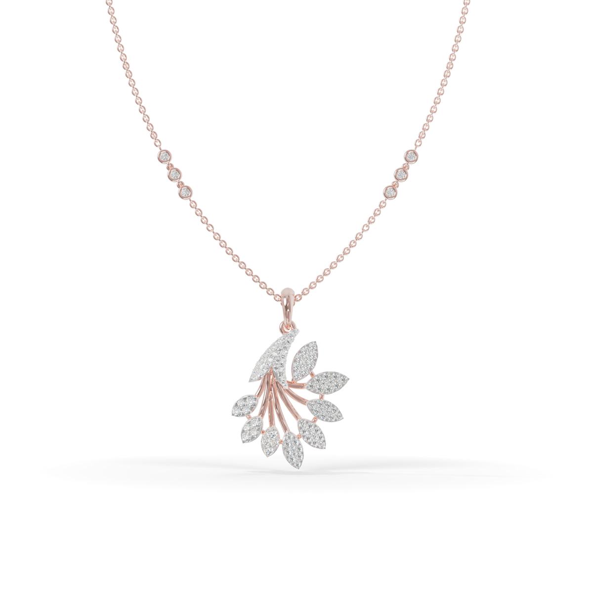 Guru Jewel's Luminous Feather-Motif Crystal Statement Pendant for Her