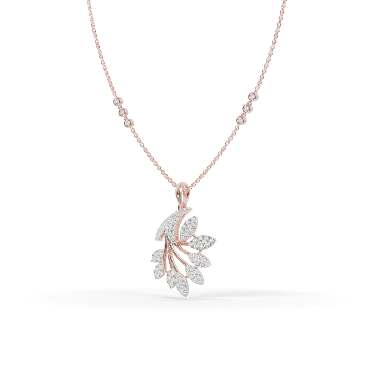Guru Jewel's Luminous Feather-Motif Crystal Statement Pendant for Her