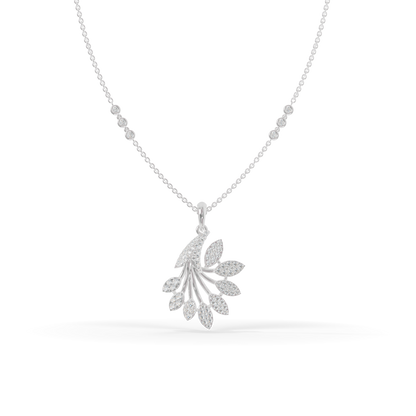Guru Jewel's Luminous Feather-Motif Crystal Statement Pendant for Her