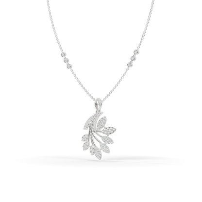 Guru Jewel's Luminous Feather-Motif Crystal Statement Pendant for Her