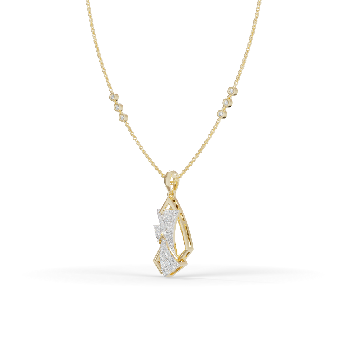 Guru Jewel's Modern Angular Pave-Accented Pendant for Her