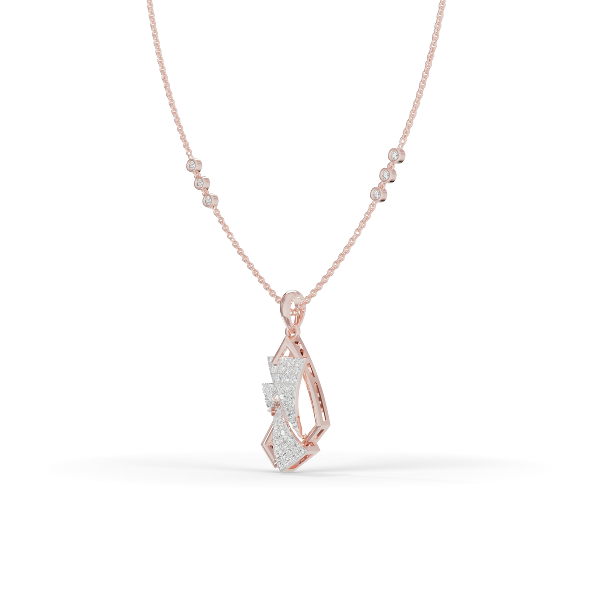 Guru Jewel's Modern Angular Pave-Accented Pendant for Her